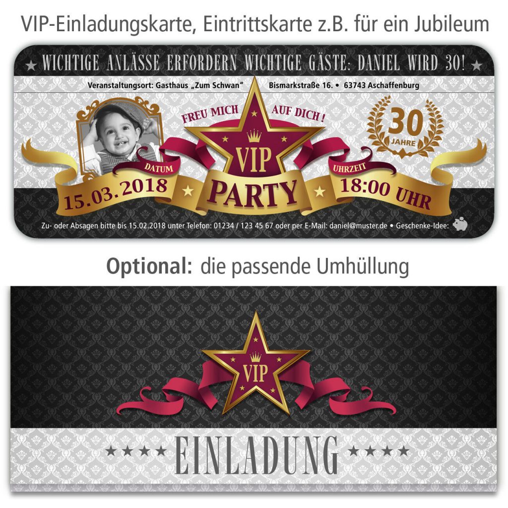 VIP-Ticket als Einladungskarte