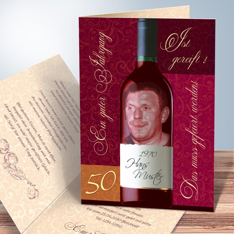 Einladungskarten Geburtstag Weinkenner