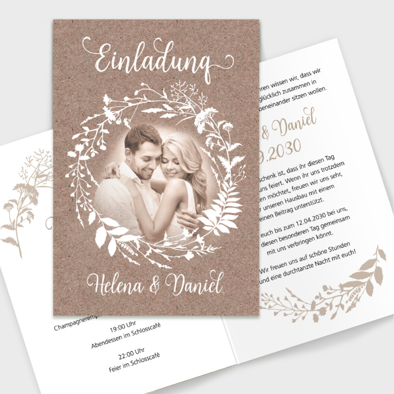 Einladungskarten Hochzeit Boho Rustikal